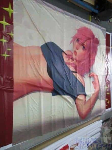 3 x 2.8m fabric printing - pink hair girl graphic