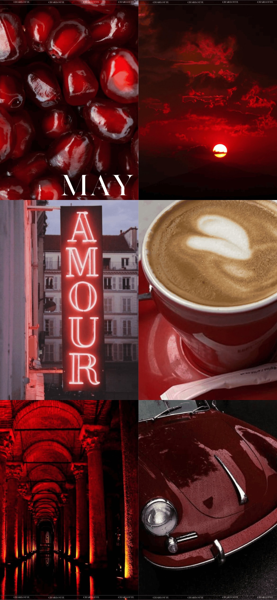 Aesthetic Deep Red May 2024 Phone Wallpaper