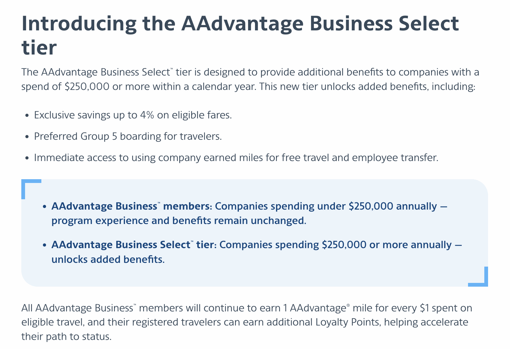 American AAdvantage Business Program: A Practical Guide 4 AAdvantage Business Select