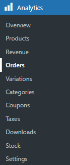 Woocommerce report types overview