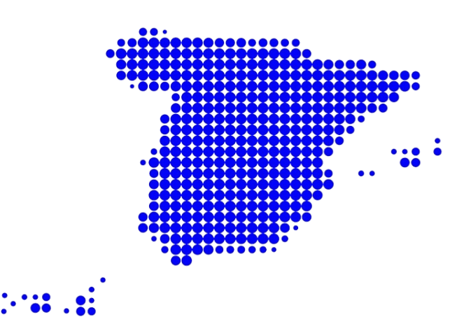 Red de oficinas Montes de Piedad en España - Mapa con islas