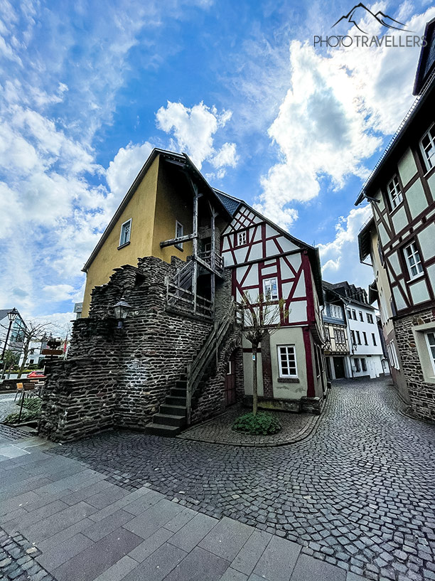 Blick auf Fachwerkhäuser in Kastellaun