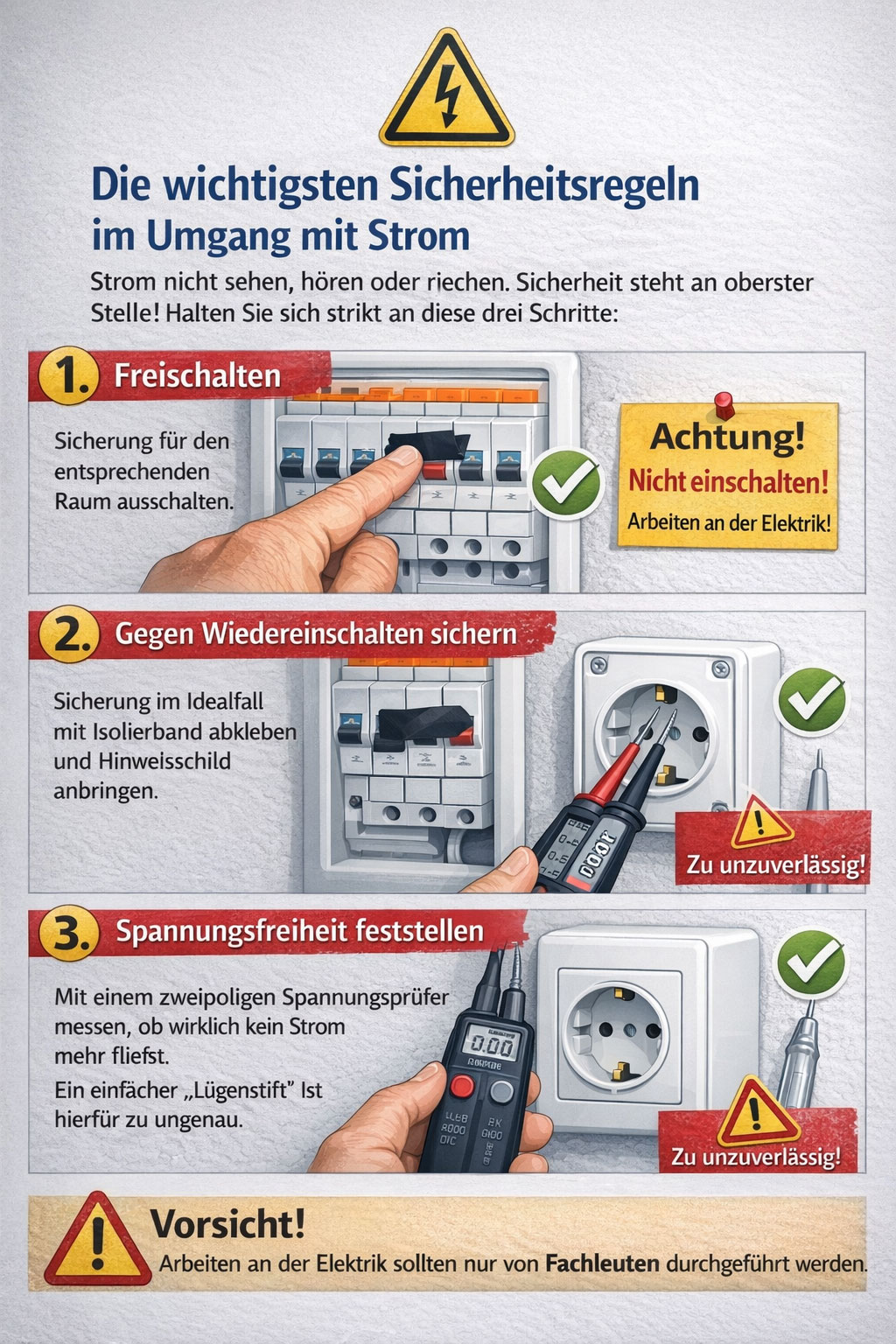 Sicherheitsregeln beim Umgang mit Strom