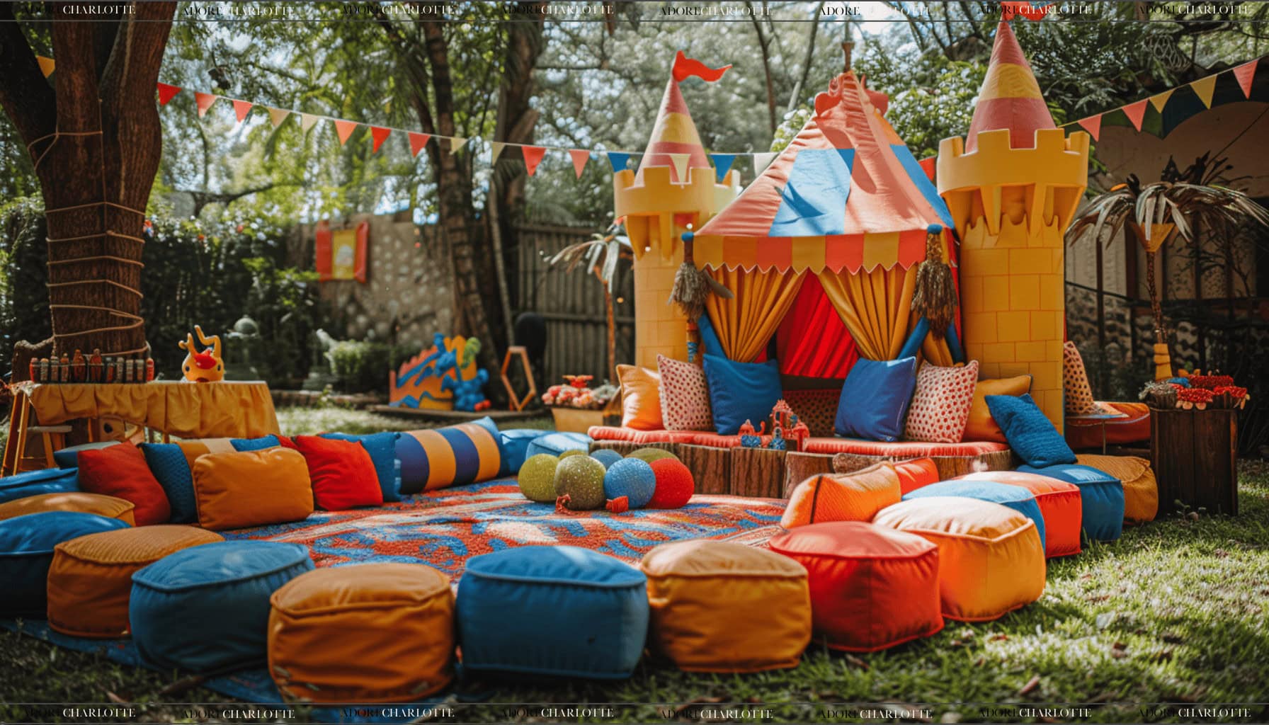 Knight and Dragons Boy First Birthday Theme Party Outdoor decorations