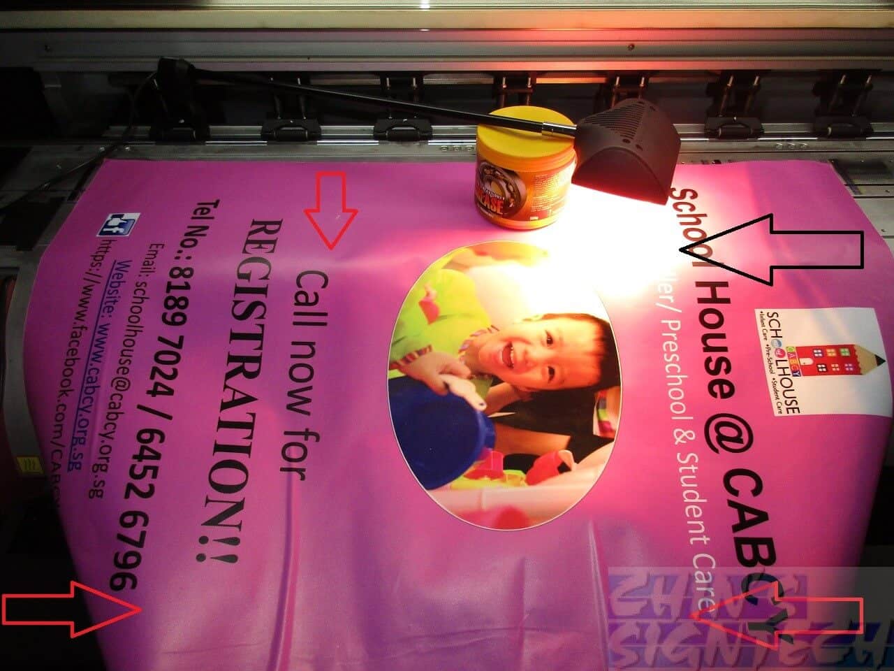 Spotlight shine near Sticker - wordings lost sight