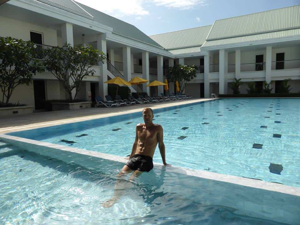 Thailand relaxing before heading home for surgery.