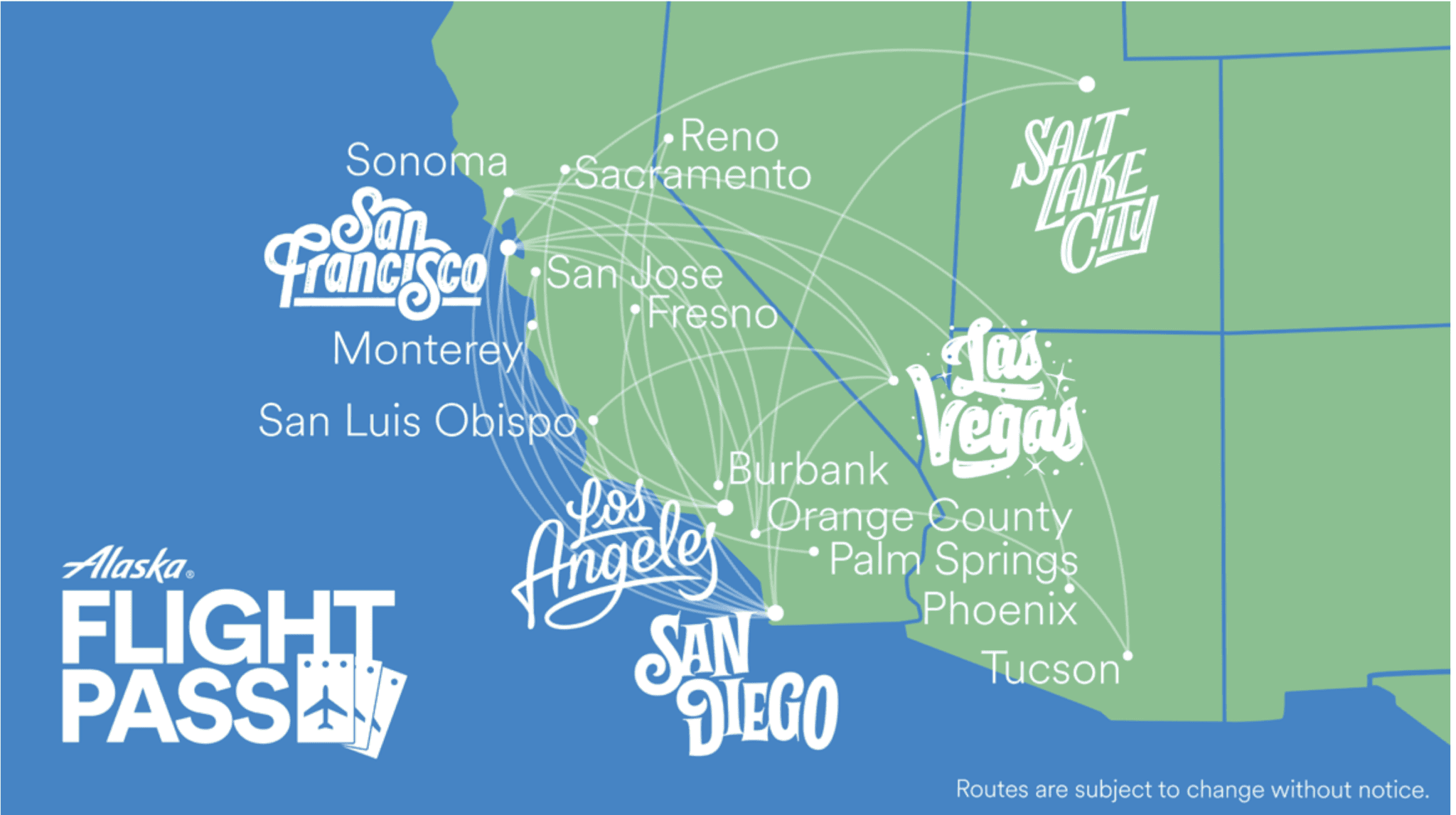 Alaska Airlines Flight Pass Review 1 Flight map with Alaska Flight Pass