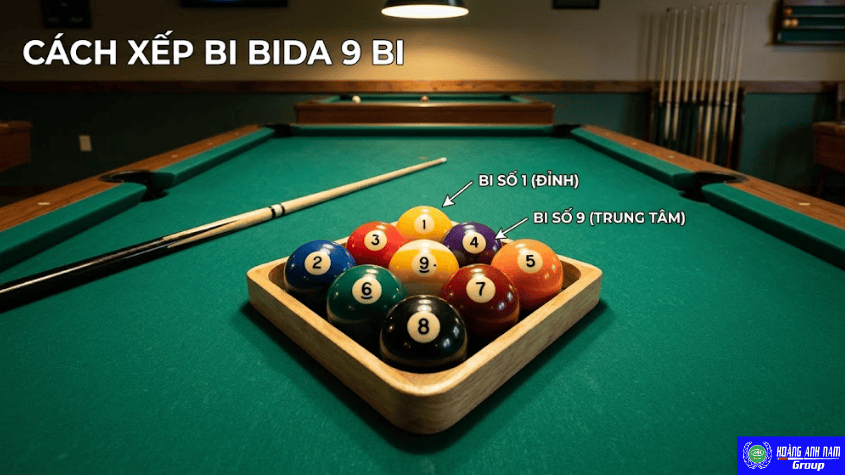 Các xếp bida 9 bi bạn tham khảo