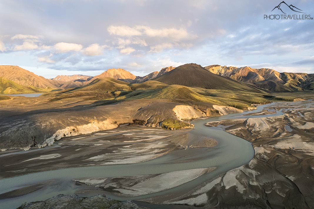 Der Fluss bei Landmannalaugar aus der Luft