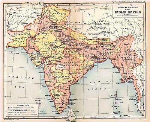 Map of the British Indian Empire from Imperial Gazetteer of India - 1909 Map of the British Indian Empire from Imperial Gazetteer of India - 1909