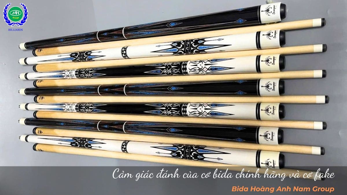 Cảm giác đánh của cơ bida chính hãng và cơ fake