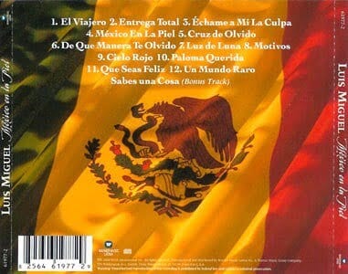 Portada trasera de México en la Piel - Luis Miguel 2004