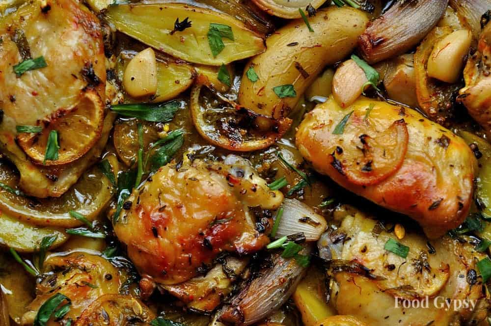 Jerusalem Lemon Garlic Chicken & Potatoes - Peace Love and Butter