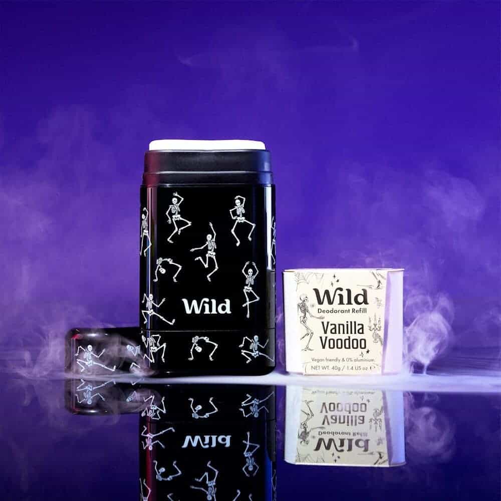Wild Halloween Stick Deodorant Starter Pack with Dancing Skeletons case and 3 refills