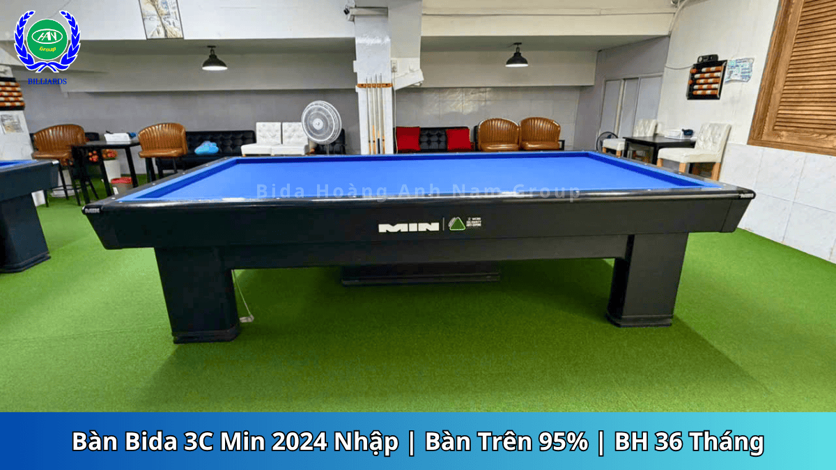 Bàn Bida 3C Min 2024 Nhập, Bàn Trên 95%, BH 36 Tháng | Bida Hoàng Anh Nam Group