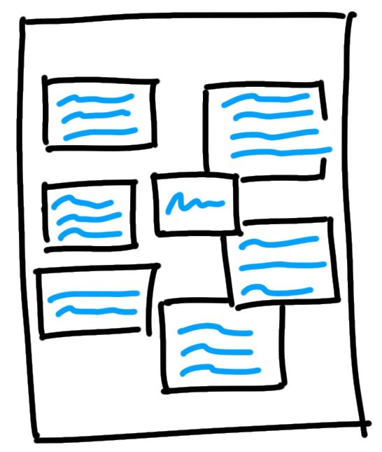 flipchart layout sternförmig