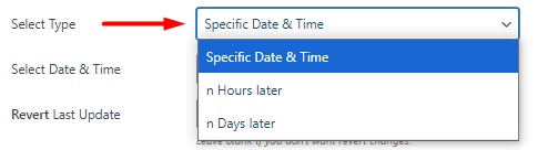 select type of date and time for applying changes in schedule for bulk edit plugins