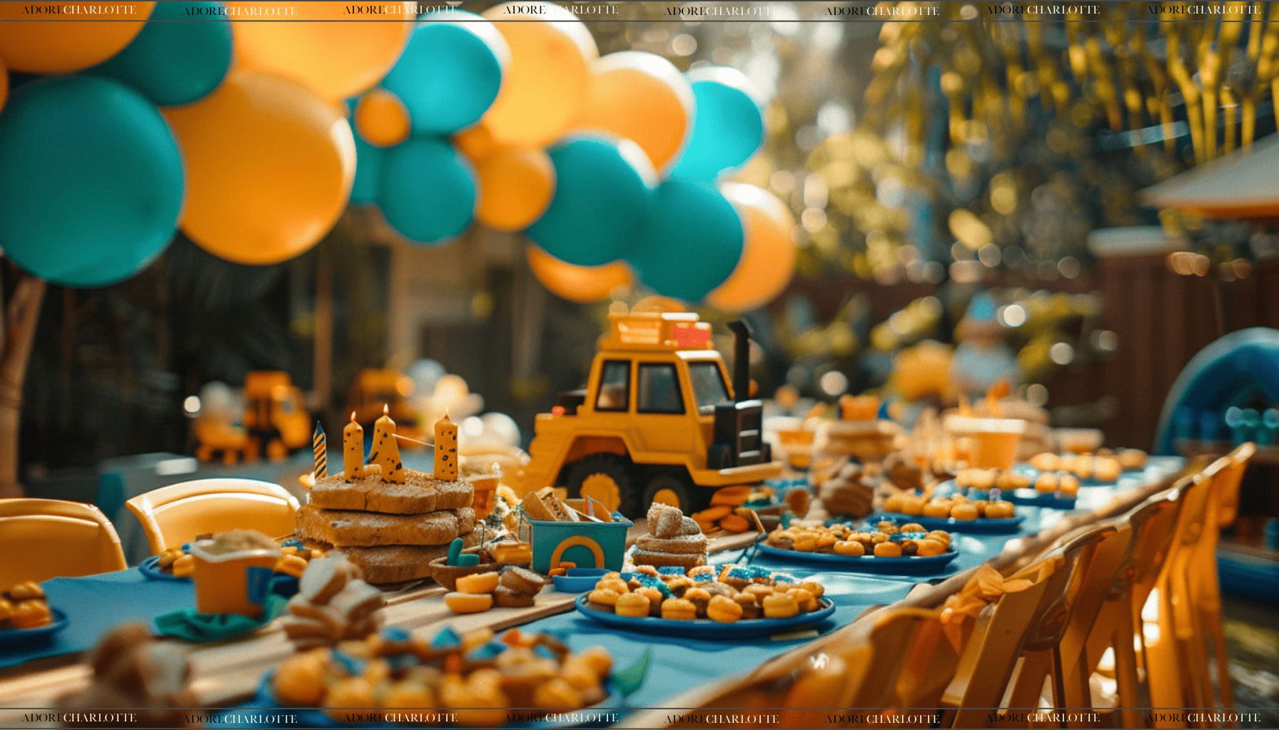 Construction Site Boy First Birthday Theme Party Table Decorations