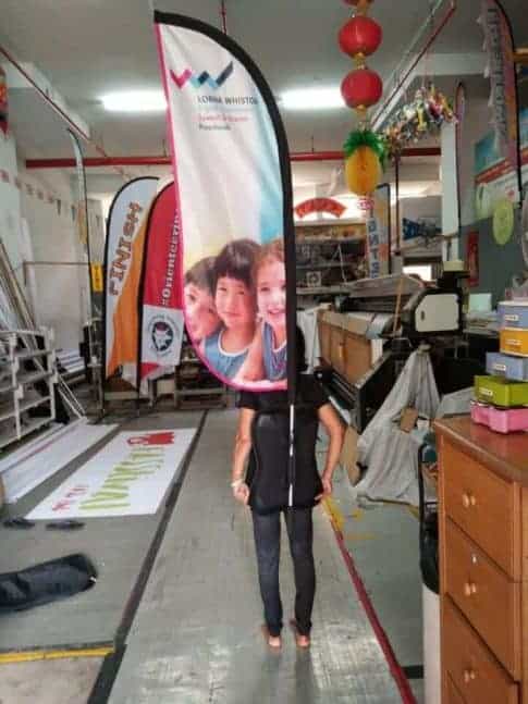 Feather flag backpack banner