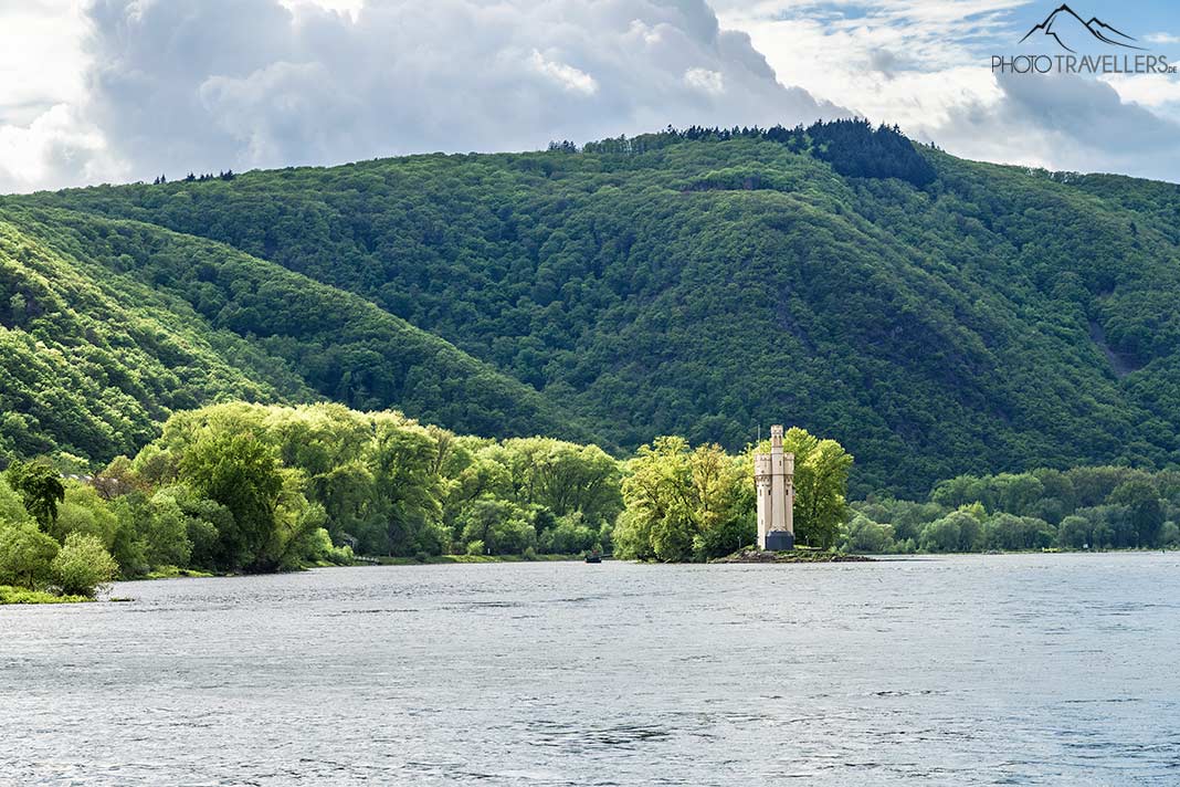 Der Blick vom Rhein-Nahe-Eck auf den Bingener Mäuseturm