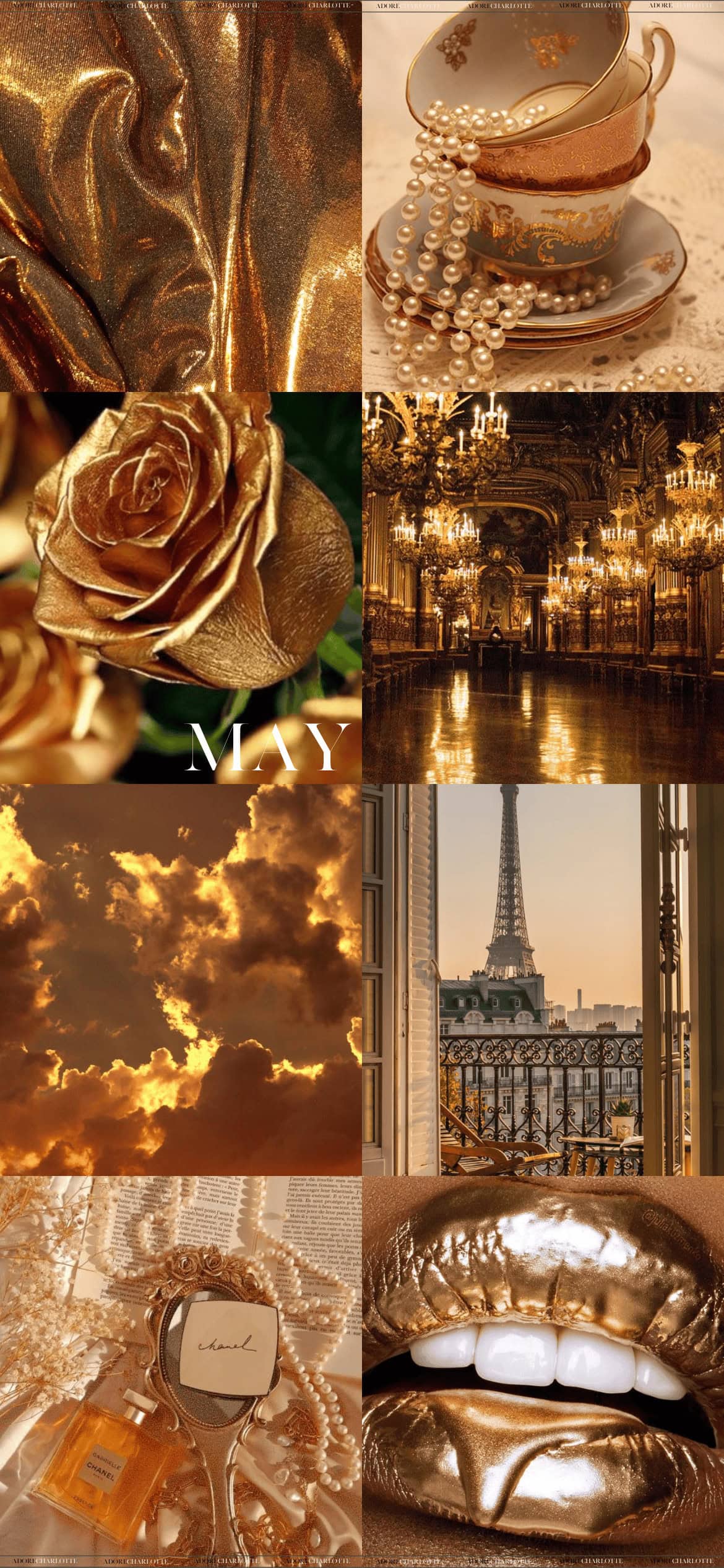 Aesthetic Gold May 2024 Phone Wallpaper