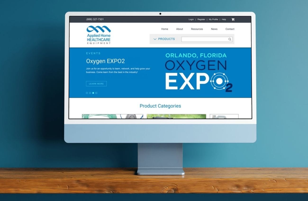 Website for healthcare equipment manufacturer