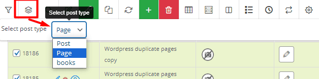 select page type tool