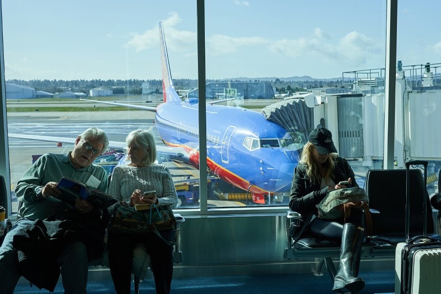 Interior of passengers at an airport