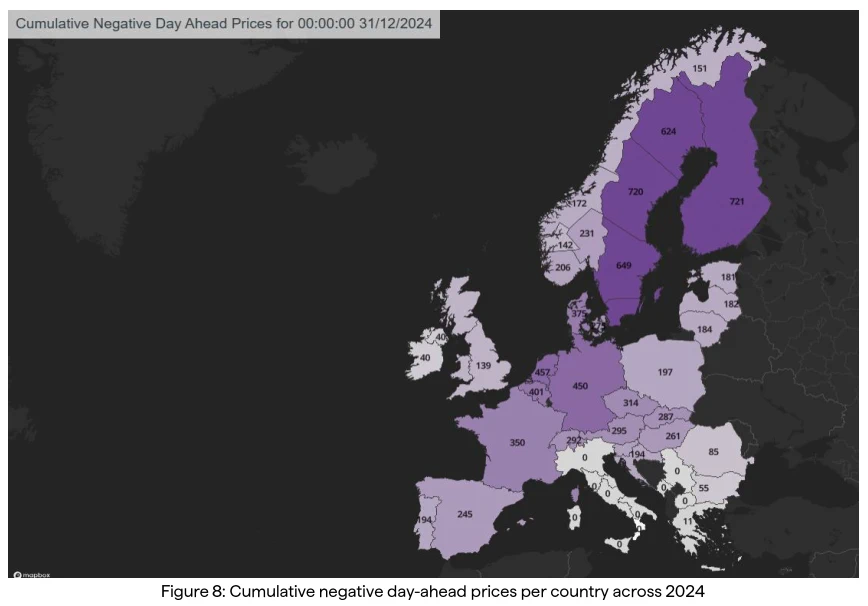 Negative pricing across Europe - map Negative Pricing Across Europe Map