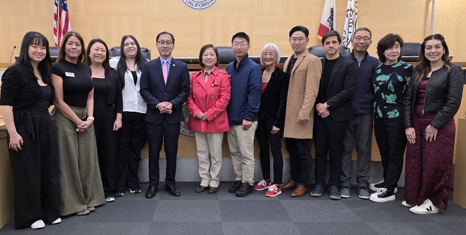 Fullerton Aurora Korean community cooperation delegation group photo