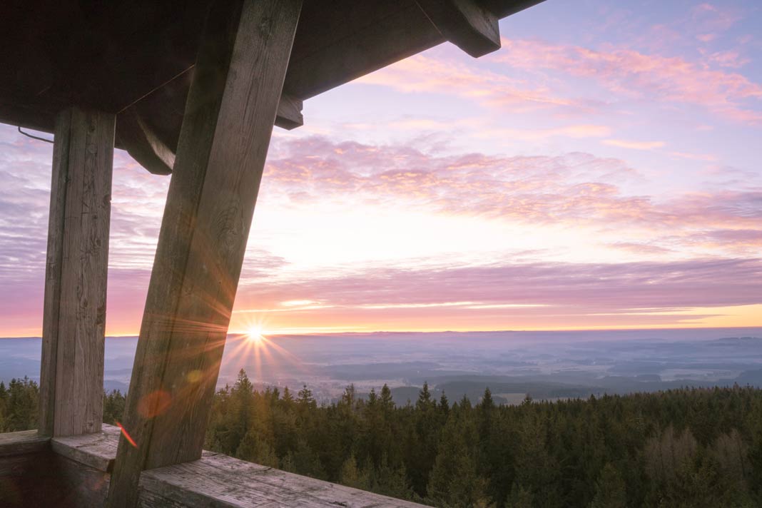 Der Ausblick vom Oberpfalz Turm im Naturpark Steinwald