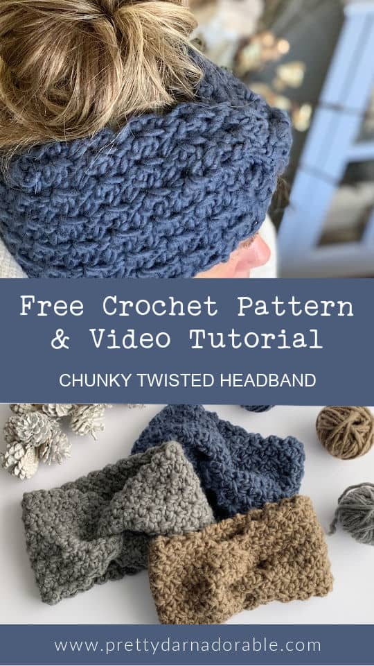 blue crochet headband