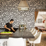 A person sitting at a table