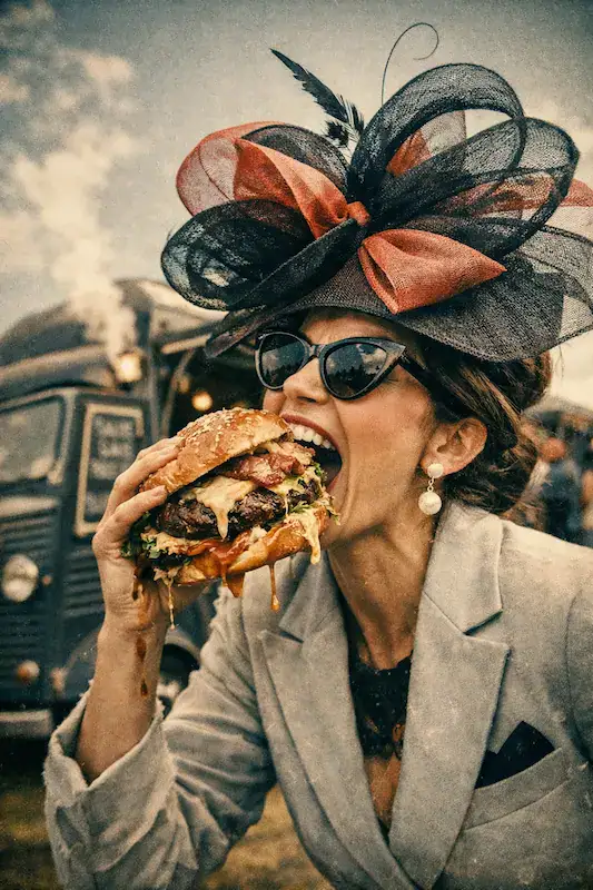 Wedding Guest Eating Burger Wedding Guest Eating Burger