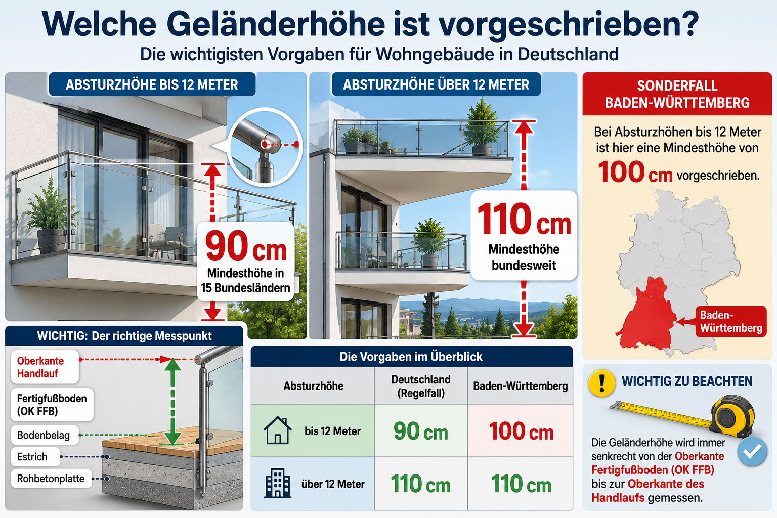 Geländerhöhe Vorschriften