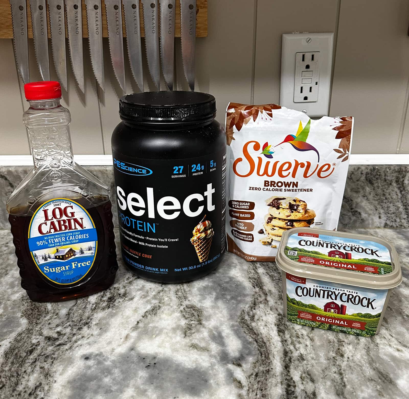 Ingredients for protein caramel sauce