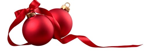 Red Ornaments and Ribbon