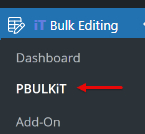 select Woo Products section in Bulk Editing menu