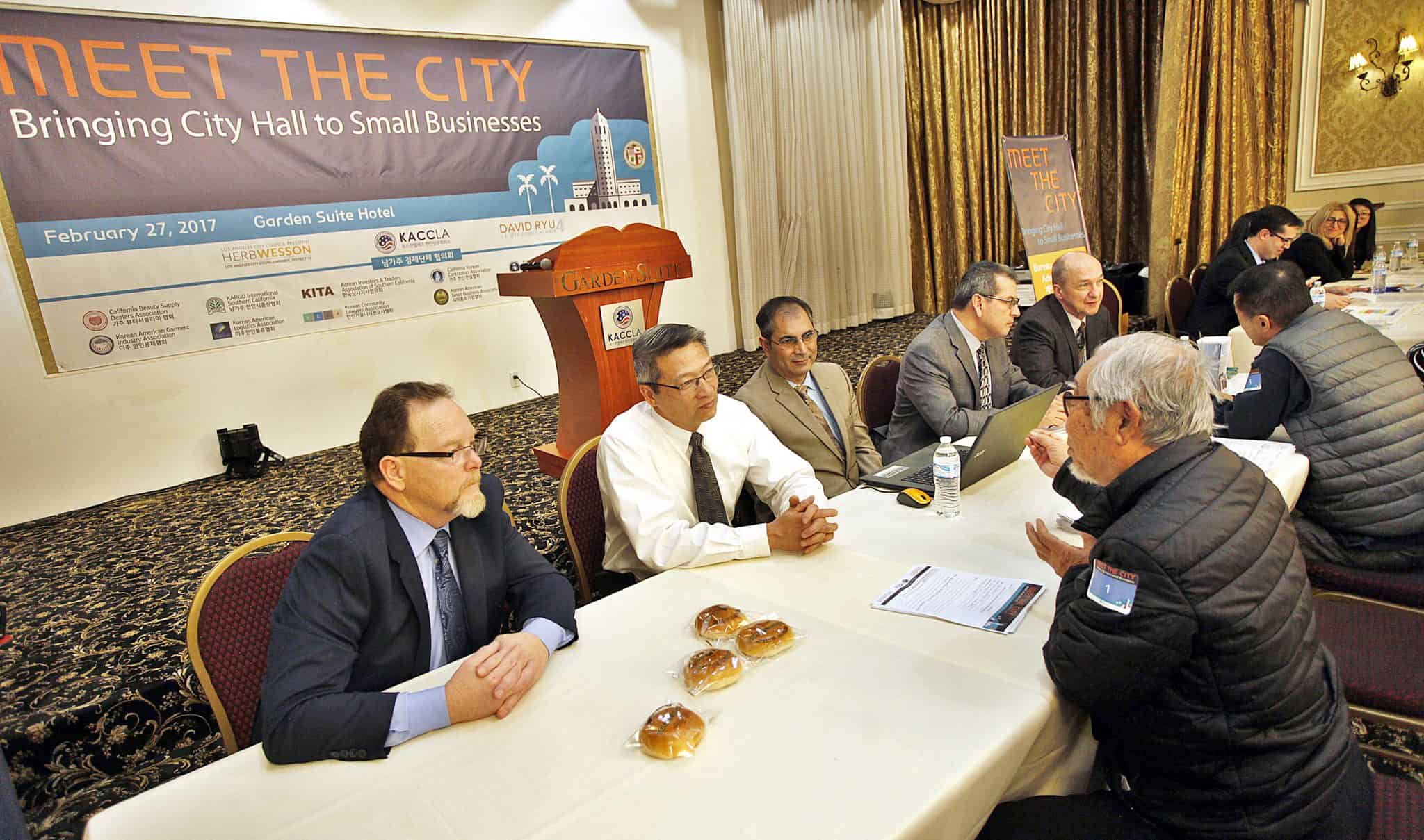 'Meet the City' hosted by the Korean Chamber of Commerce, arranged a meeting between small business owners in the Korean-American community with L.A.’s city officials on Feb. 27 at Koreatown’s Garden Suite Hotel.