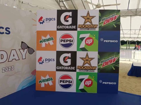 Foam Board backdrop - step and repeat logo