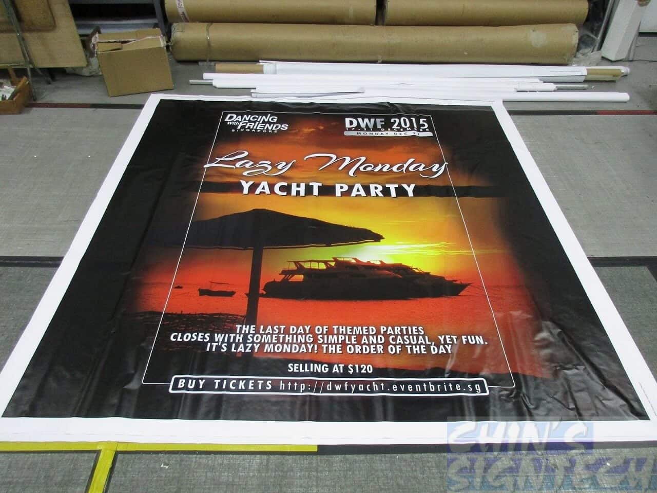 8 x 5ft PVC banner printing for dancing with friends Photo Booth backdrop _Yacht Party