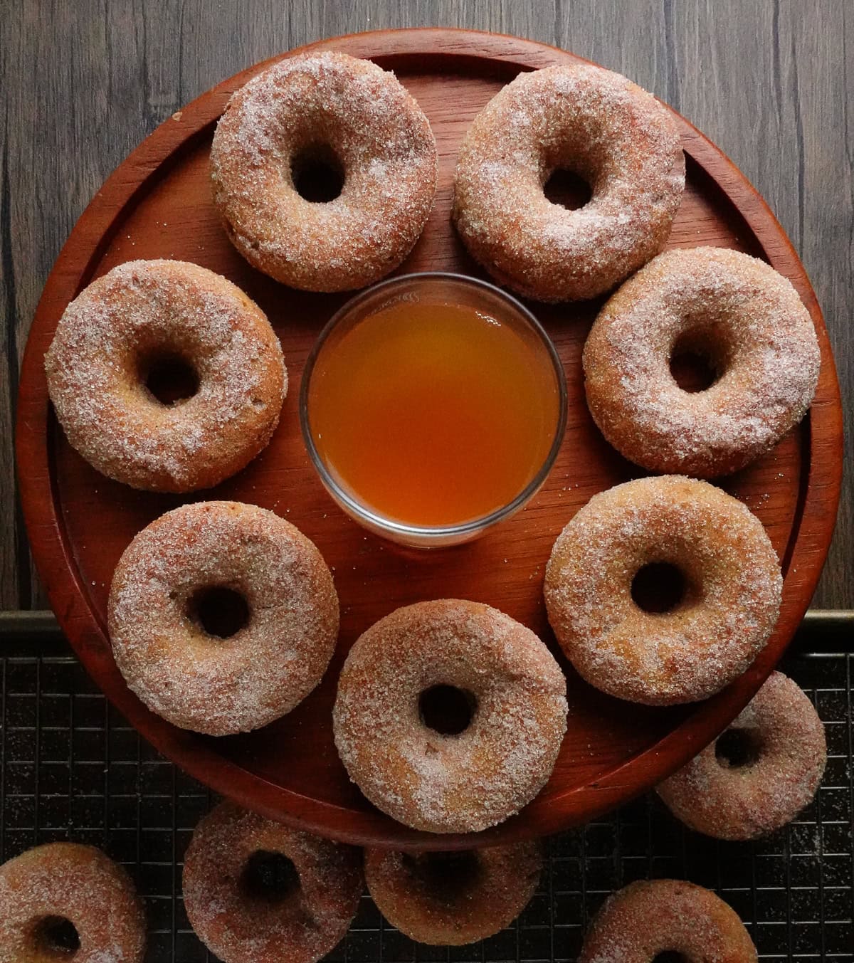 Plate of protein cider donuts