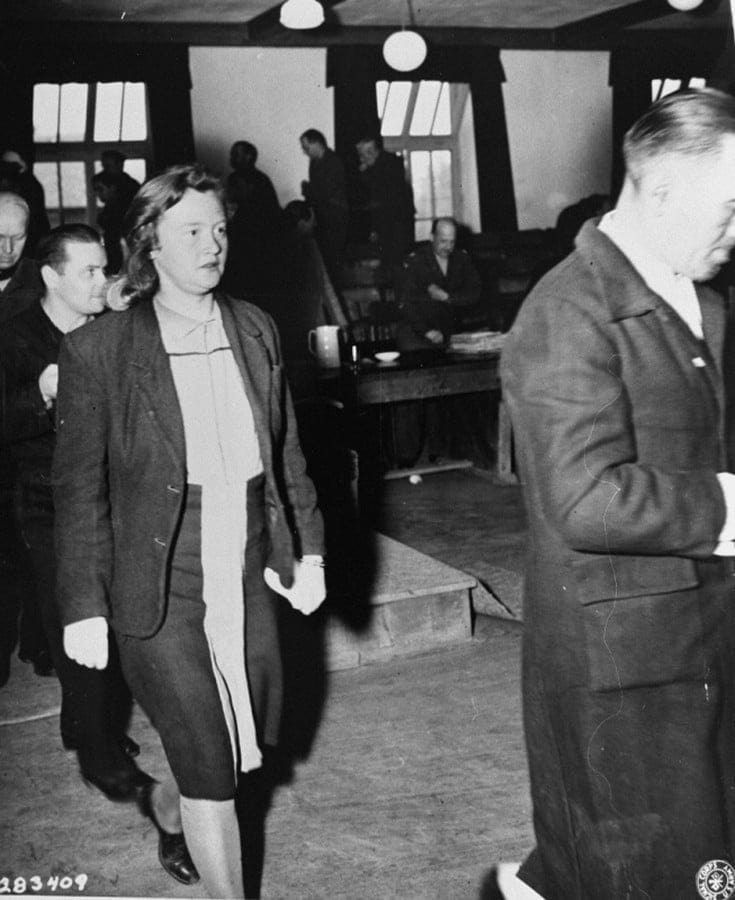 Ilse Koch leaving the courtroom, 1947