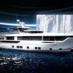 A small boat in a large body of water