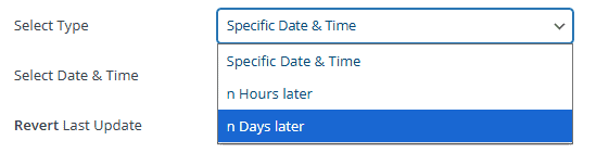 Select type of schedule