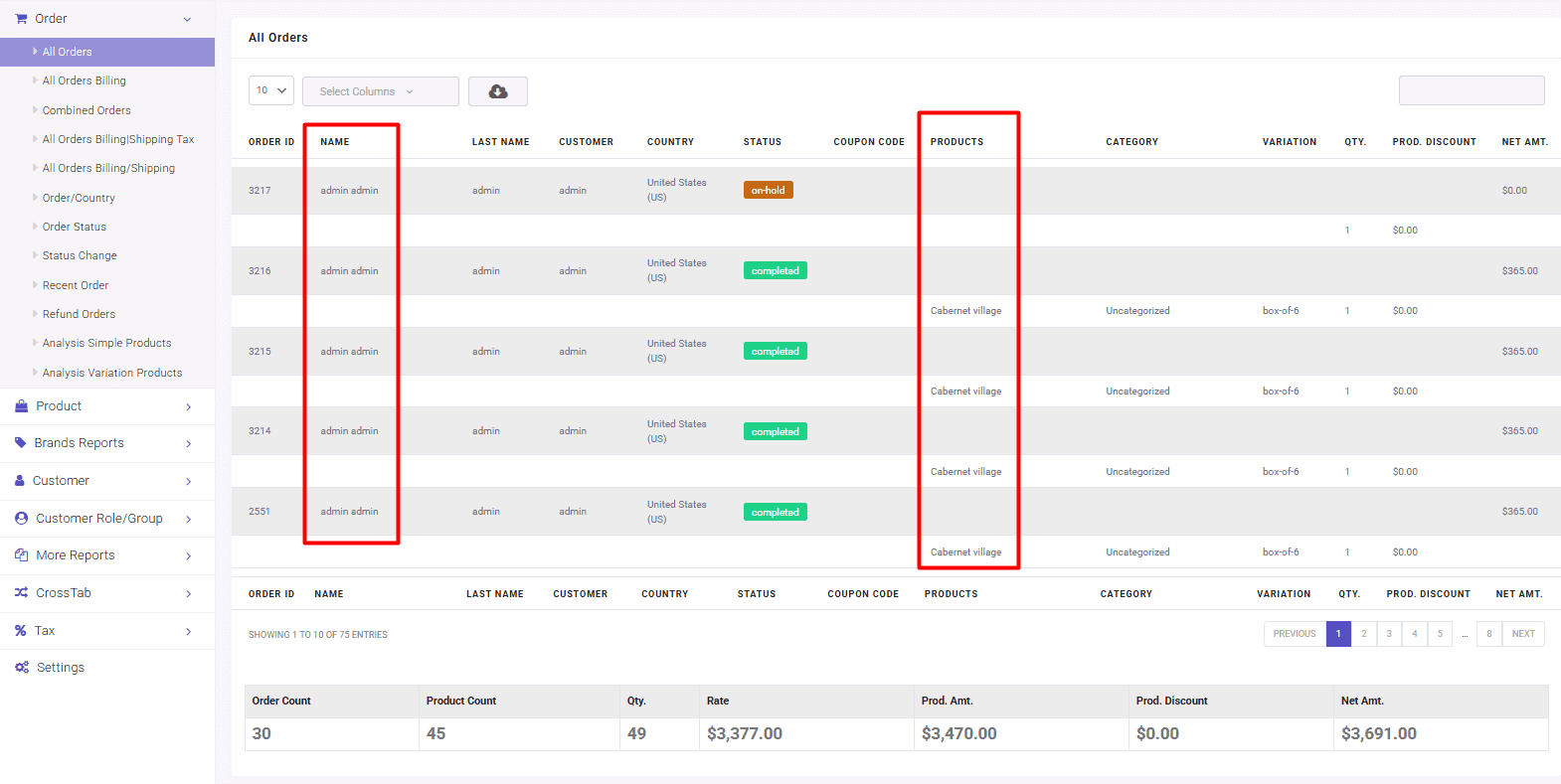 Product affinity reports