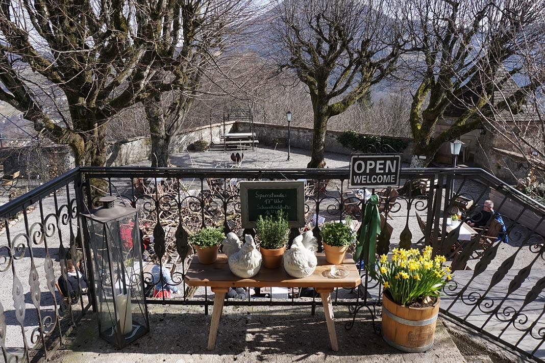 Der Biergarten im Franziskischlössl in Salzburg
