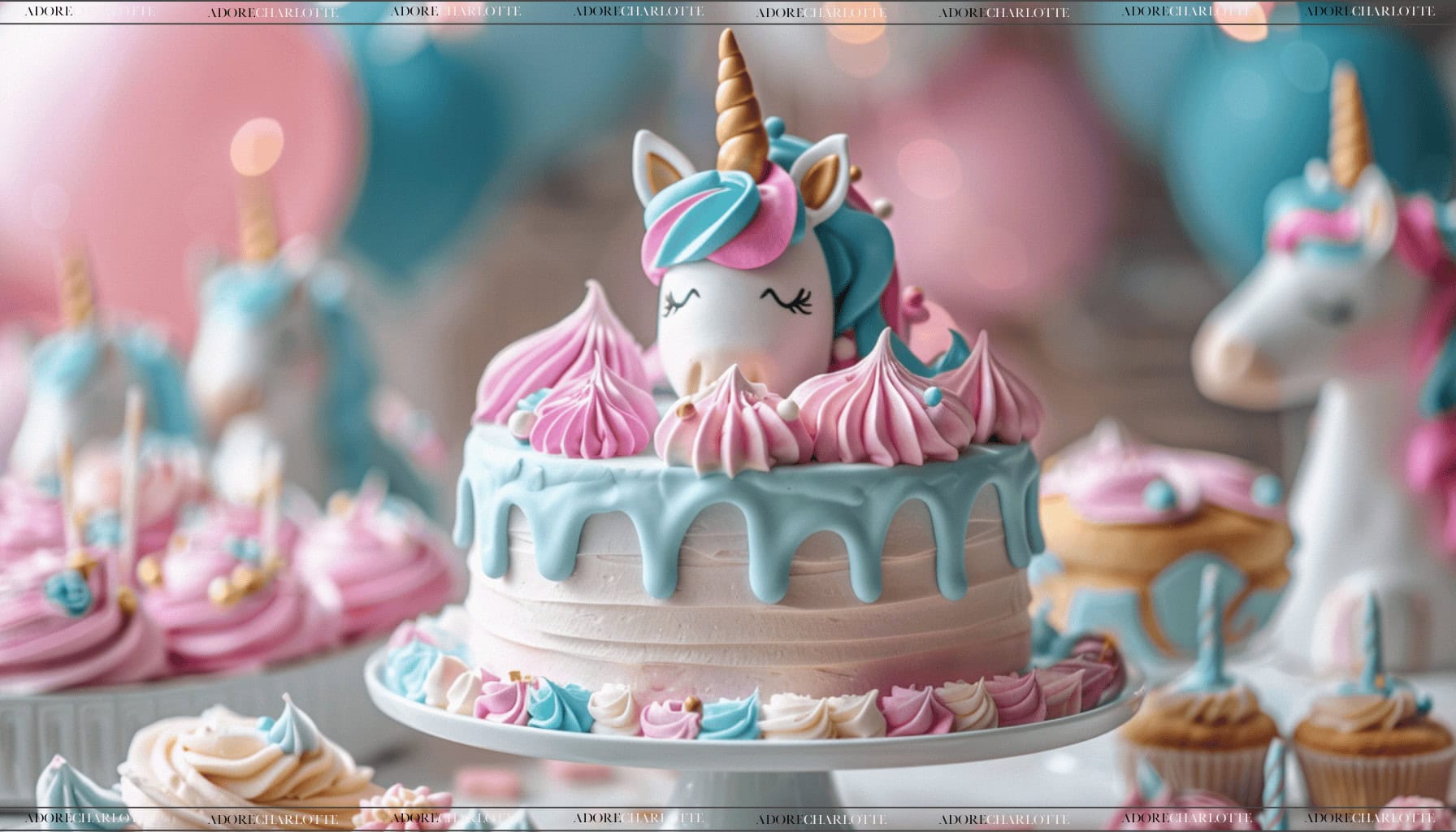 Ultimate Unicorn Birthday Party stunning unicorn cake.