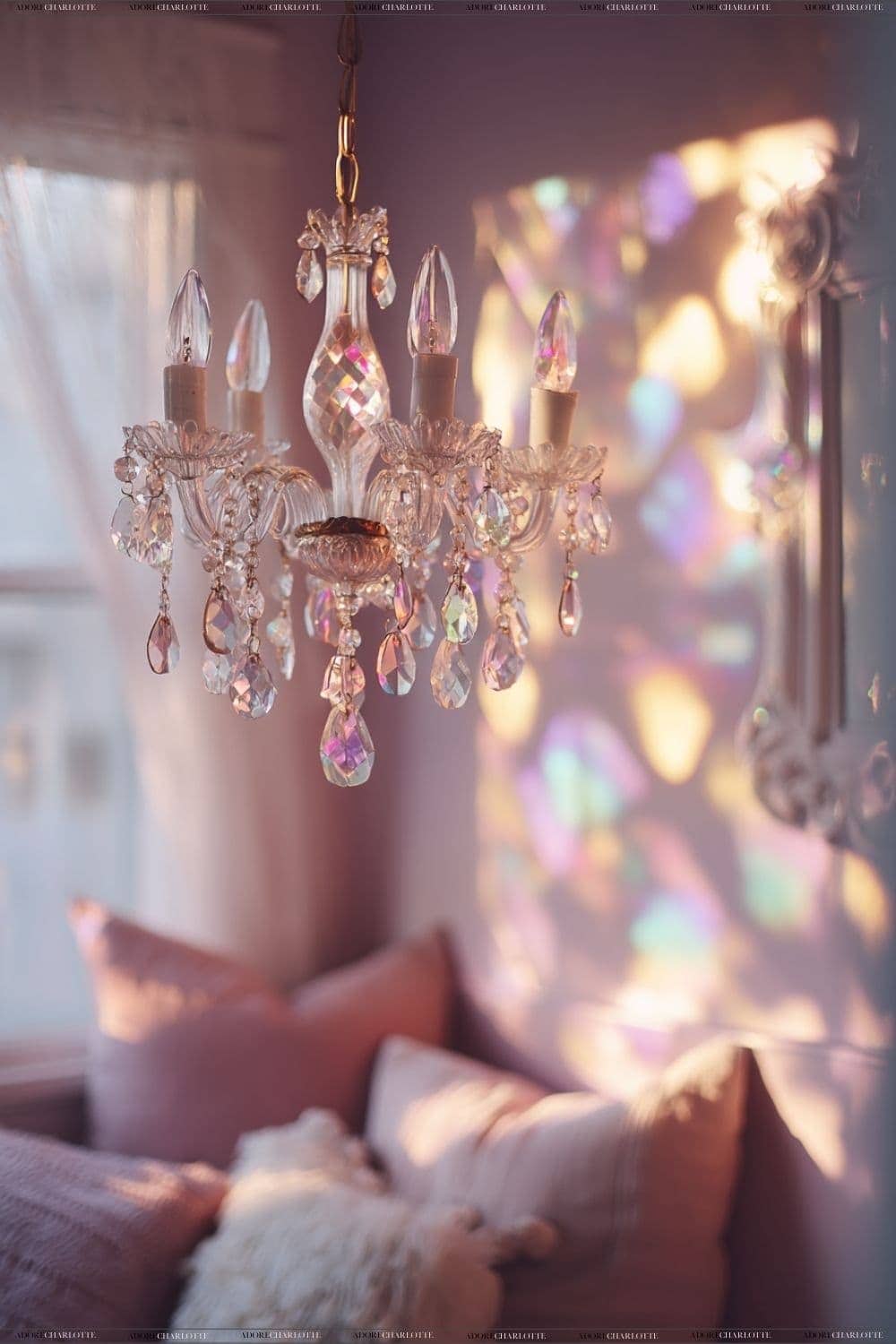 Boho Bedroom Lighting Ideas Magical Crystal Chandelier Nook