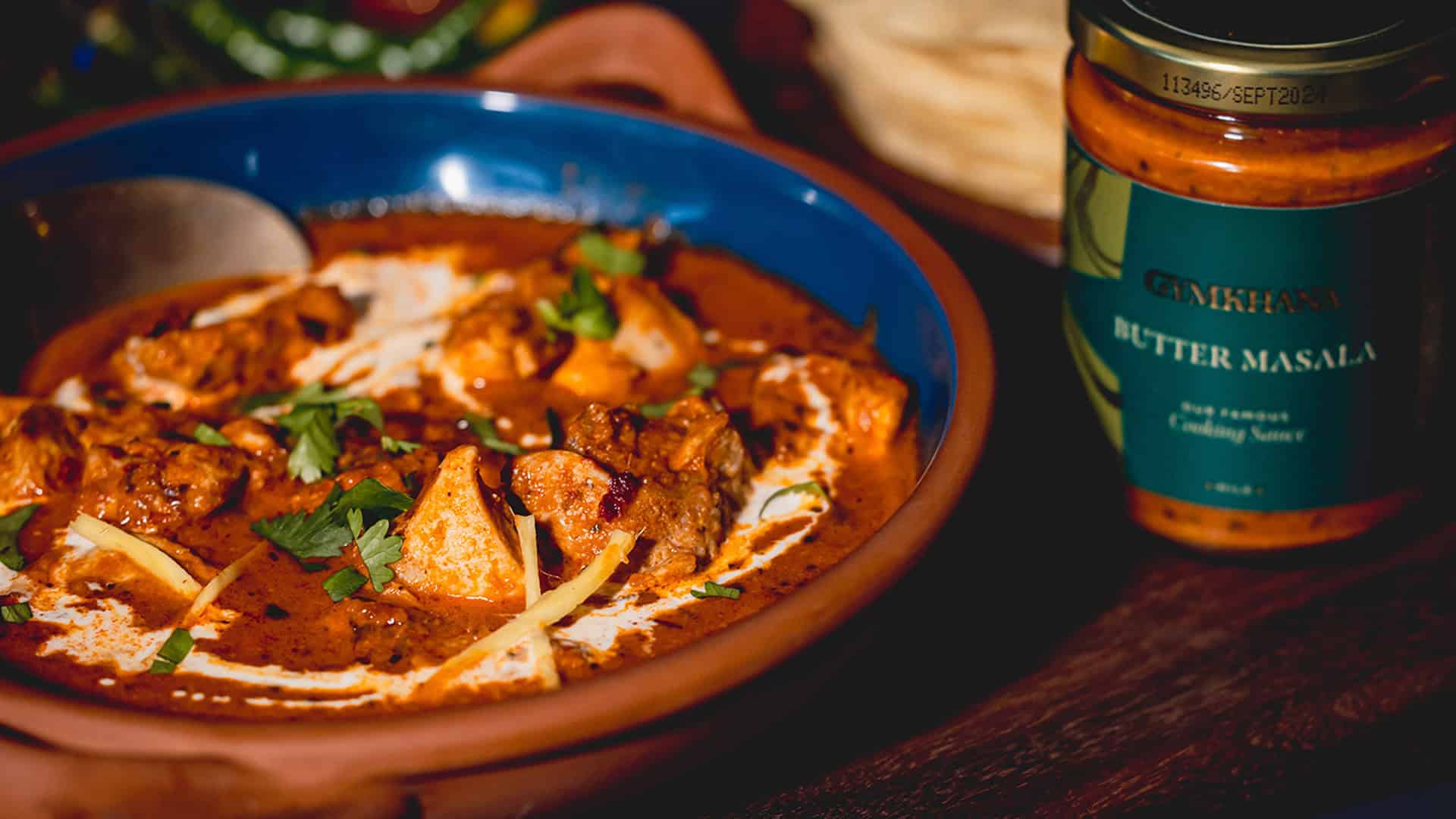Butter Masala Chicken Close Up with jar